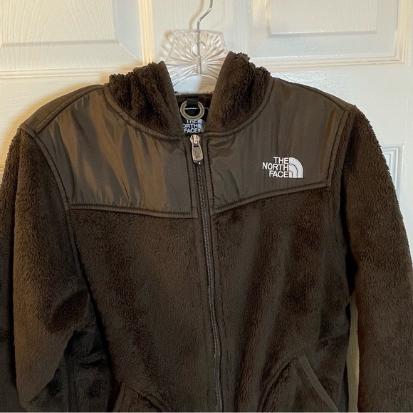 The North Face Oso Womens Small Full Zip Fleece Outdoor Hoodie Jacket Dark Brown - Picture 3 of 13
